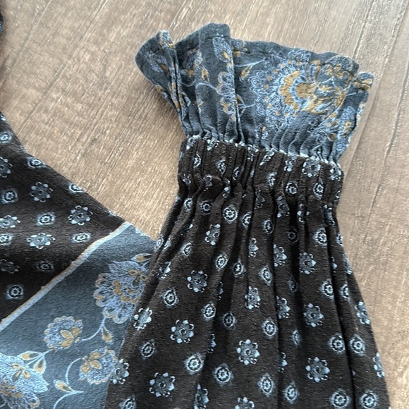 Free People blue floral boho tunic dress long sleeve size XS - Picture 15 of 16